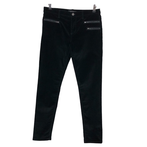 Banana Republic Zipper Pockets Skinny Ankle Corduroy Pants Black Women's 29 - Picture 2 of 15